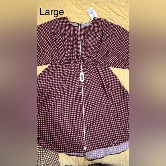NWT - BUCKETLIST Plaid Mid Dress in Red/Brown - Picture 15 of 16